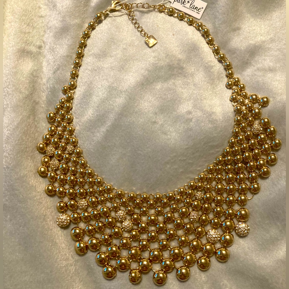 Parklane necklace goldtone/rhinestone
